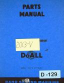 DoAll-Doall 2013-V, Contour Band Saw Parts List Manual 1988-2013-V-01